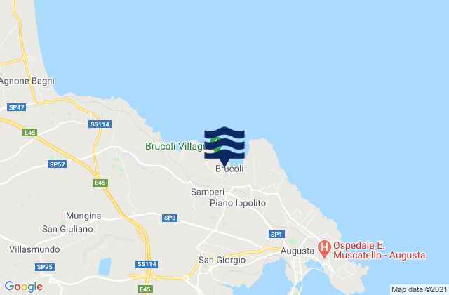 Brucoli, Italyの潮見表地図