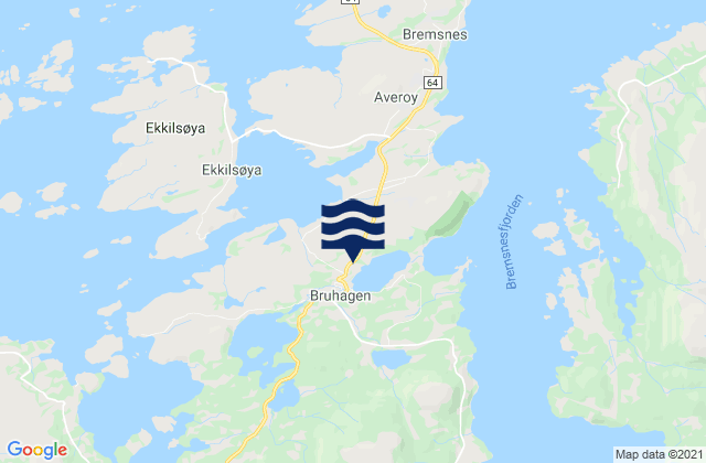 Bruhagen, Norwayの潮見表地図