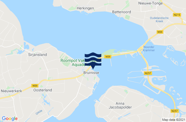 Bruinisse, Netherlandsの潮見表地図