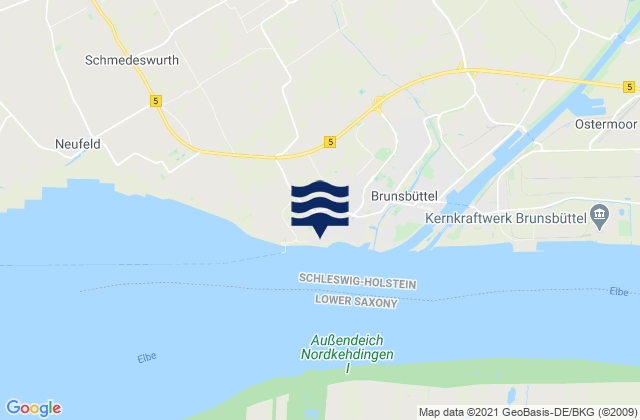 Brunsbüttel, Germanyの潮見表地図
