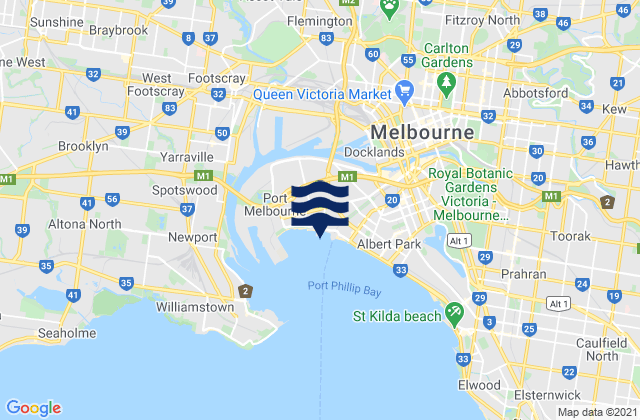 Brunswick West, Australiaの潮見表地図