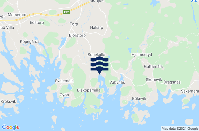 Bräkne-Hoby, Swedenの潮見表地図