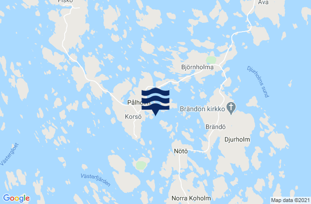 Brändö, Aland Islandsの潮見表地図