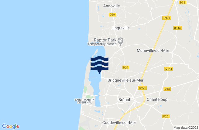 Bréhal, Franceの潮見表地図