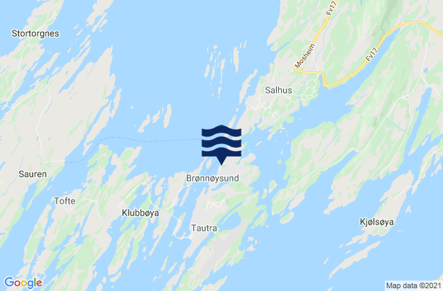 Brønnøysund, Norwayの潮見表地図