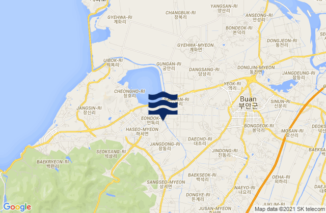 Buan-gun, South Koreaの潮見表地図