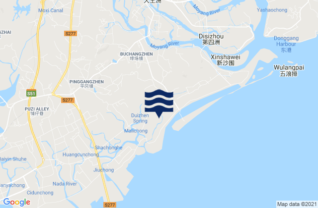 Buchang, Chinaの潮見表地図