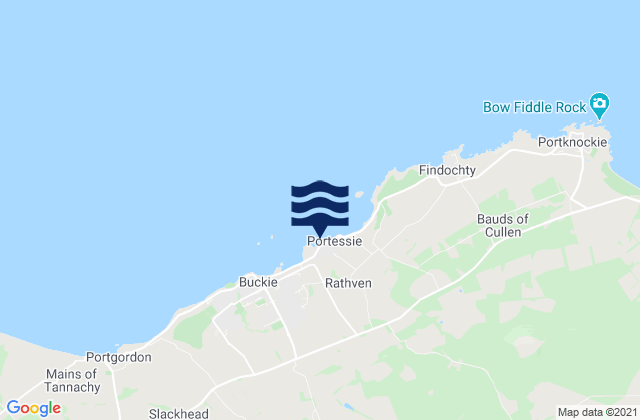 Buckie Beach, United Kingdomの潮見表地図