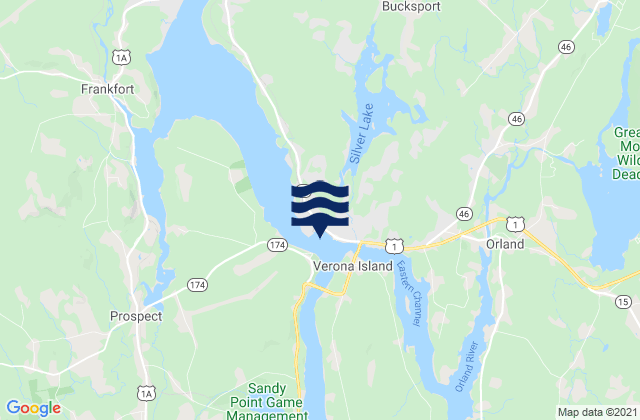 Bucksport, United Statesの潮見表地図