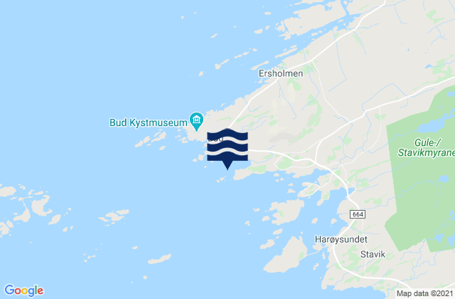 Bud, Norwayの潮見表地図
