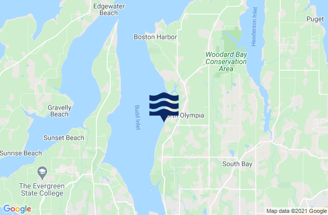 Budd Inlet Olympia Shoal, United Statesの潮見表地図
