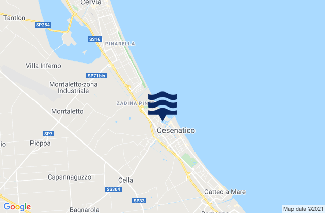Budrio, Italyの潮見表地図