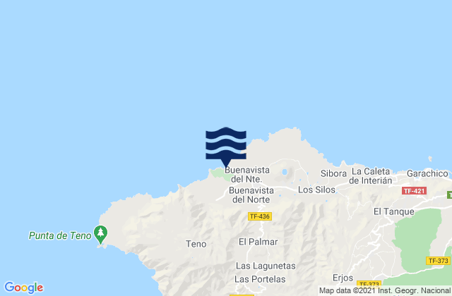 Buenavista del Norte, Spainの潮見表地図