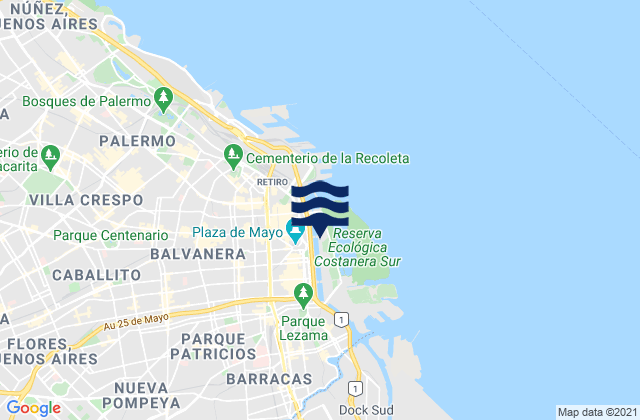 Buenos Aires, Argentinaの潮見表地図