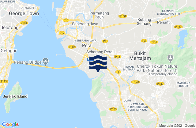 Bukit Mertajam, Malaysiaの潮見表地図