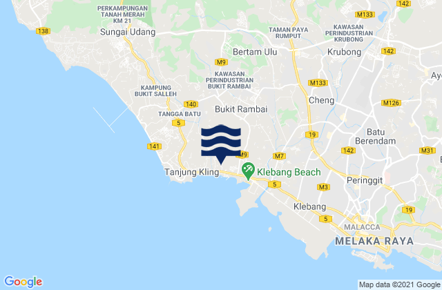 Bukit Rambai, Malaysiaの潮見表地図