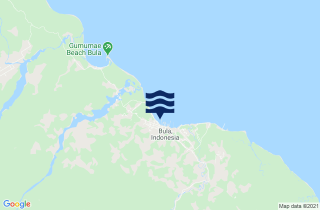 Bula, Indonesiaの潮見表地図