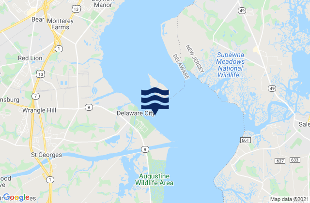 Bulkhead Shoal Channel SE Del. City, United Statesの潮見表地図