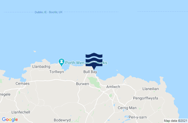 Bull Bay Beach, United Kingdomの潮見表地図