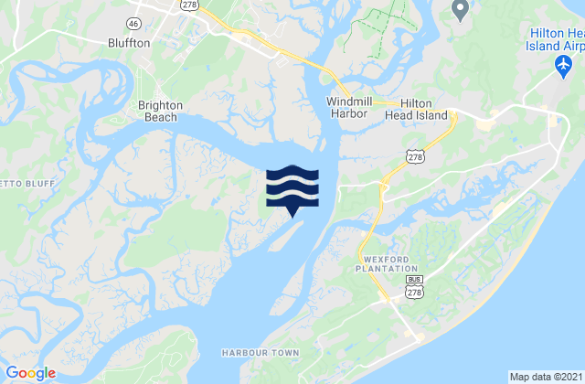 Bull Island North, United Statesの潮見表地図