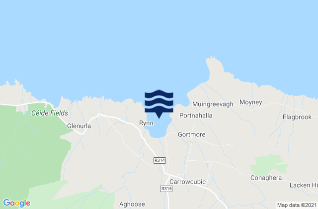 Bunatrahir Bay, Irelandの潮見表地図