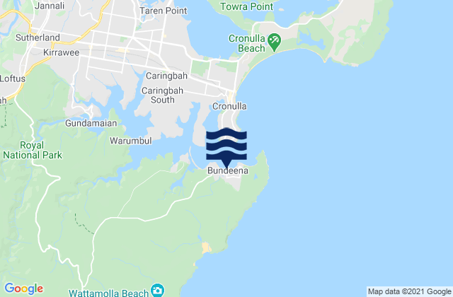 Bundeena, Australiaの潮見表地図