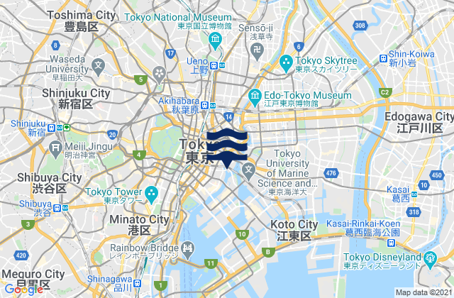 Bunkyō-ku, Japanの潮見表地図