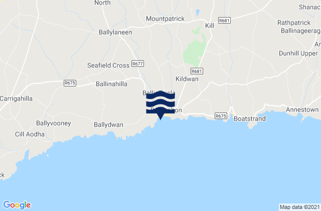 Bunmahon, Irelandの潮見表地図