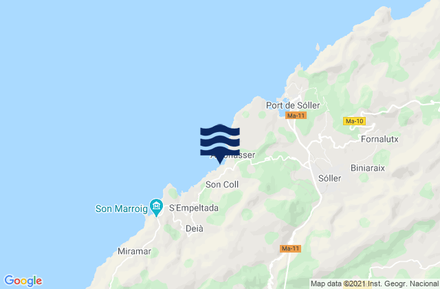 Bunyola, Spainの潮見表地図