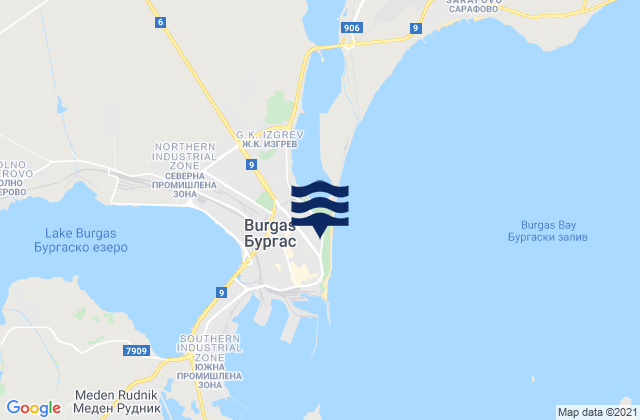Burgas, Bulgariaの潮見表地図