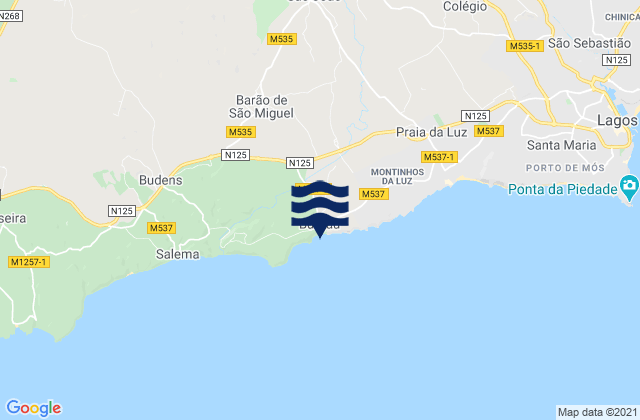 Burgau, Portugalの潮見表地図