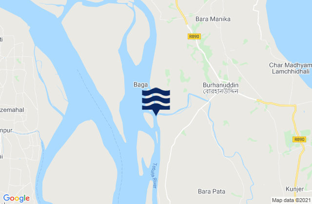 Burhānuddin, Bangladeshの潮見表地図