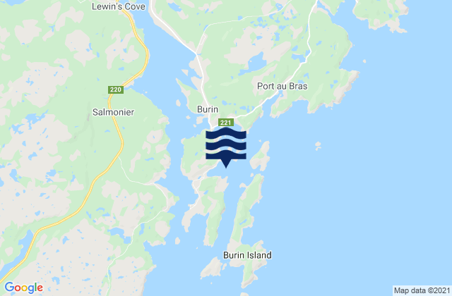 Burin, Canadaの潮見表地図
