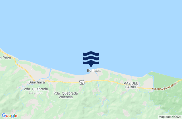 Buritaca, Colombiaの潮見表地図