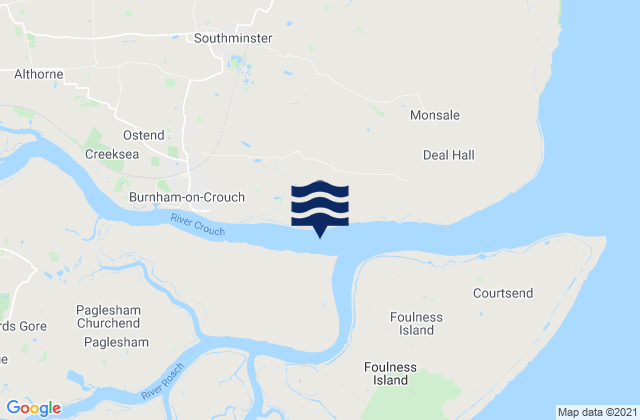 Burnham-on-Crouch, United Kingdomの潮見表地図