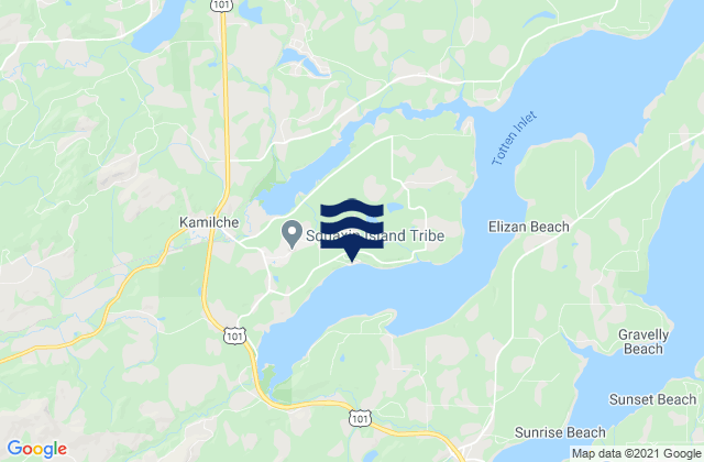 Burns Point (Totten Inlet), United Statesの潮見表地図