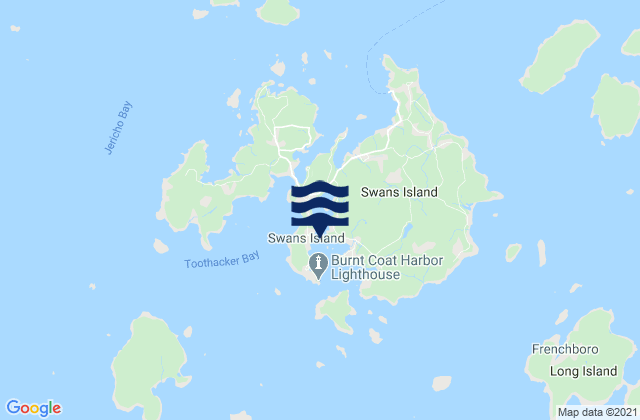 Burnt Coat Harbor Swans Island, United Statesの潮見表地図