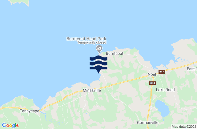 Burntcoat Head, Canadaの潮見表地図