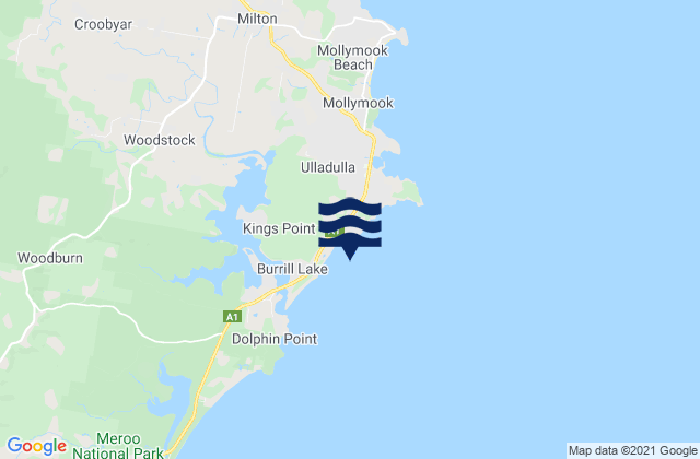 Burrill Beach, Australiaの潮見表地図