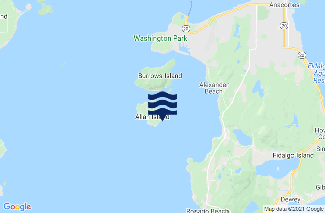 Burrows Bay (Allan Island), United Statesの潮見表地図