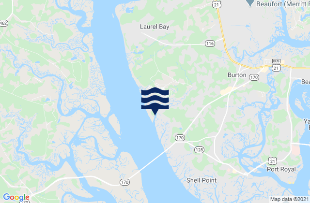 Burton, United Statesの潮見表地図