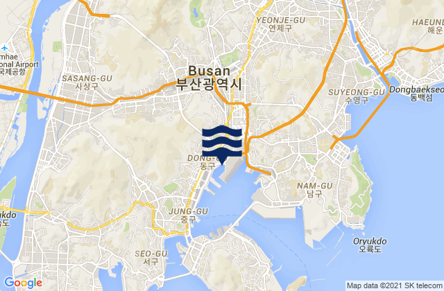 Busan, South Koreaの潮見表地図