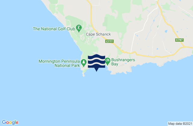 Bushrangers Bay, Australiaの潮見表地図