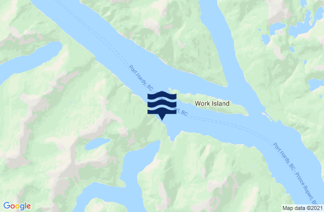 Butedale, Canadaの潮見表地図