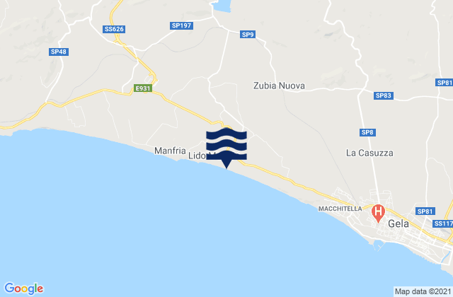 Butera, Italyの潮見表地図