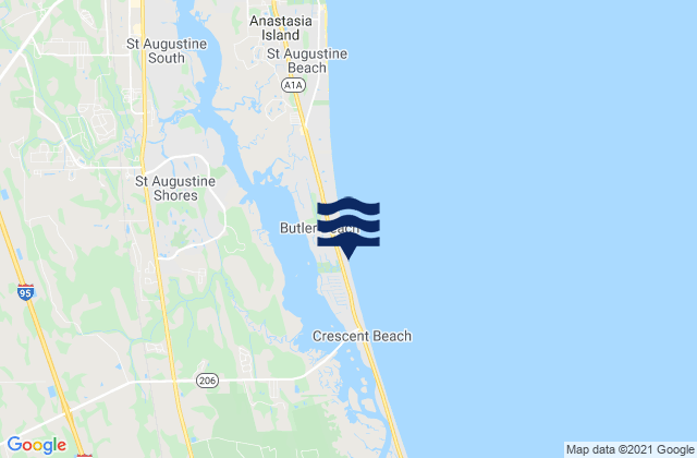 Butler Beach, United Statesの潮見表地図