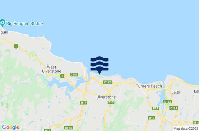 Buttons Beach, Australiaの潮見表地図