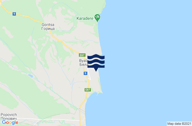 Byala, Bulgariaの潮見表地図