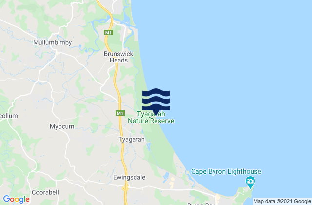 Byron Shire, Australiaの潮見表地図