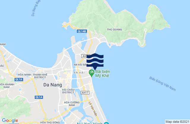 Bãi Tắm Mỹ Khê, Vietnamの潮見表地図